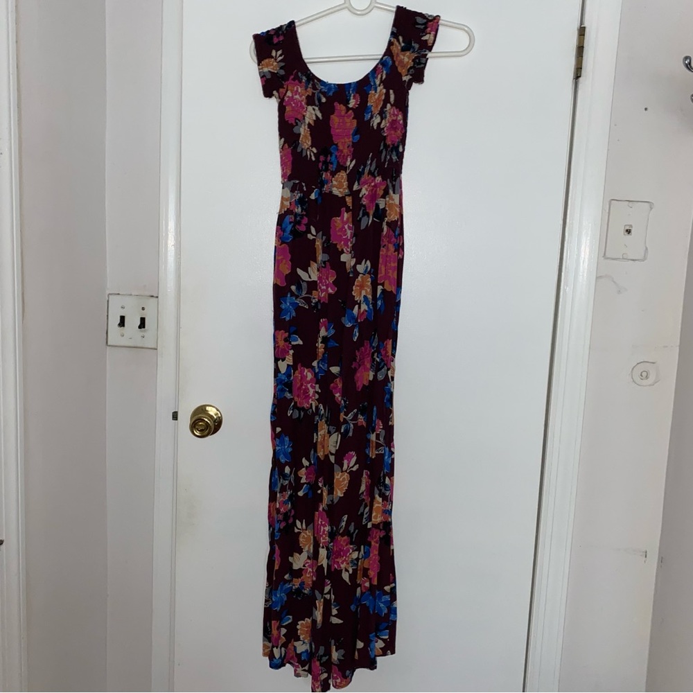 Floral Romper Off the Shoulder Long Maxi Romper Flowers XS Band of Gypsies - Picture 6 of 8